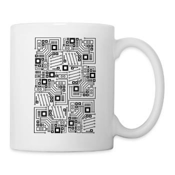 Conception de t-shirts de circuits électroniques de technologie - Mug blanc - blanc - Droite