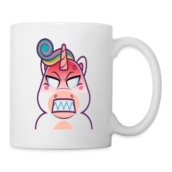 Angry Unicorn T-shirt Gift Evil Gift - Mug - white - Right