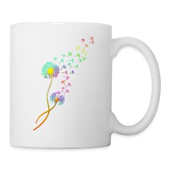 Dandelion blowball, flower, summer, garden, spring - Mug blanc - blanc - Droite