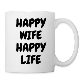 Happy wife happy life - Humor - Funny - Joke - Mug blanc - blanc - Droite