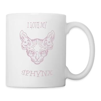 Nacktkatze Sphynx Katze - Tasse - Weiß - Rechts