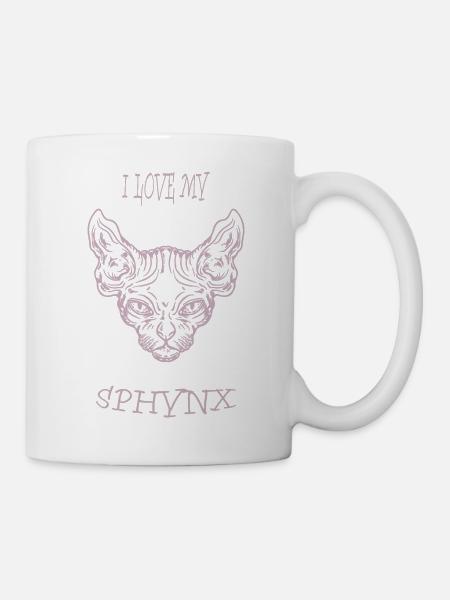 Nacktkatze Sphynx Katze - Tasse - Weiß
