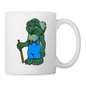 troll lieb alt stock cartoon lustig spitzohr maerc - Tasse - Weiß - Rechts