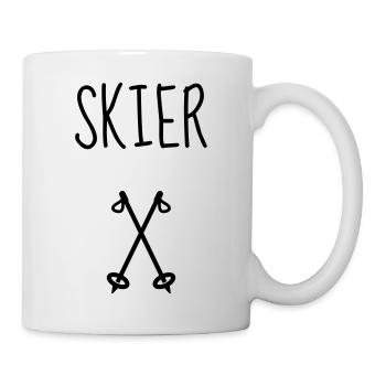 Skifahren Skifahrer Sport Ski Spieler - Tasse - Weiß - Rechts
