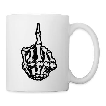 middlefinger_skull_02 - Tasse - Weiß - Rechts