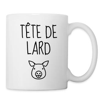 Tête de Lard - Humour - Cochon - Râler - Caractère - Mug blanc - blanc - Droite