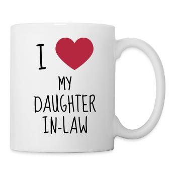 Schwiegervater Schwiegermutter Tochter Sohn - Tasse - Weiß - Rechts