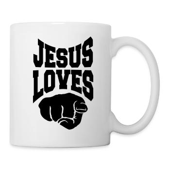 bouton croix texte lettrage croix symbole équipe c - Mug blanc - blanc - Droite