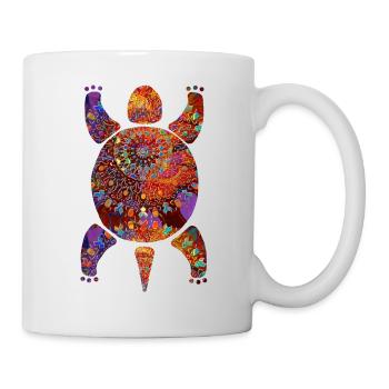 extravagante Boho tortue mosaïque coloré paillettes - Mug blanc - blanc - Droite
