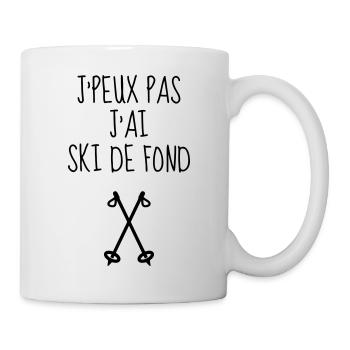 Ski de fond / Skieur / Skieuse / Neige / Skier - Mug blanc - blanc - Droite