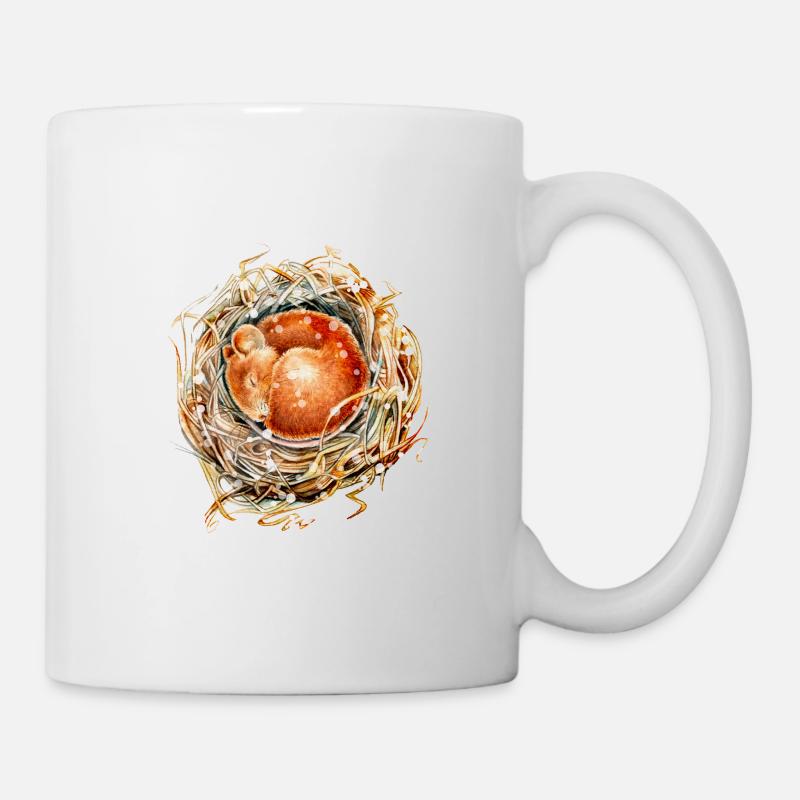 Souris dans la neige de Patrizia Ambrosini - Mug blanc - blanc