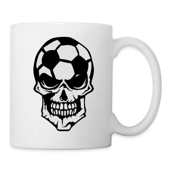 Football soccer skull sport logo 2 - Mug - white - Right