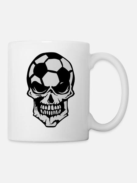 Football soccer skull sport logo 2 - Mug - white