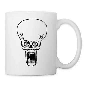 kopf gesicht böse hässlich ekelig tentakel monster - Tasse - Weiß - Rechts