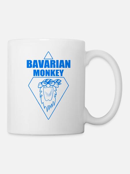 Bavarian Monkey Label - Tasse - Weiß