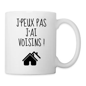 Nachbar / Nachbarschaft / Nachbarin / Haus - Tasse - Weiß - Rechts