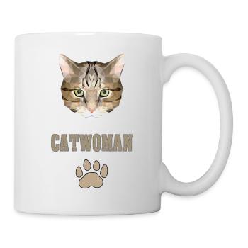 Catwoman Katzenliebhaber Katzenliebhaberin Pfoten - Tasse - Weiß - Rechts
