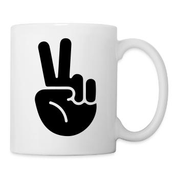 peace hand - Tasse - Weiß - Rechts
