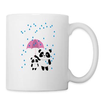 Beste große Schwester Panda Geschwister Mädchen - Tasse - Weiß - Rechts