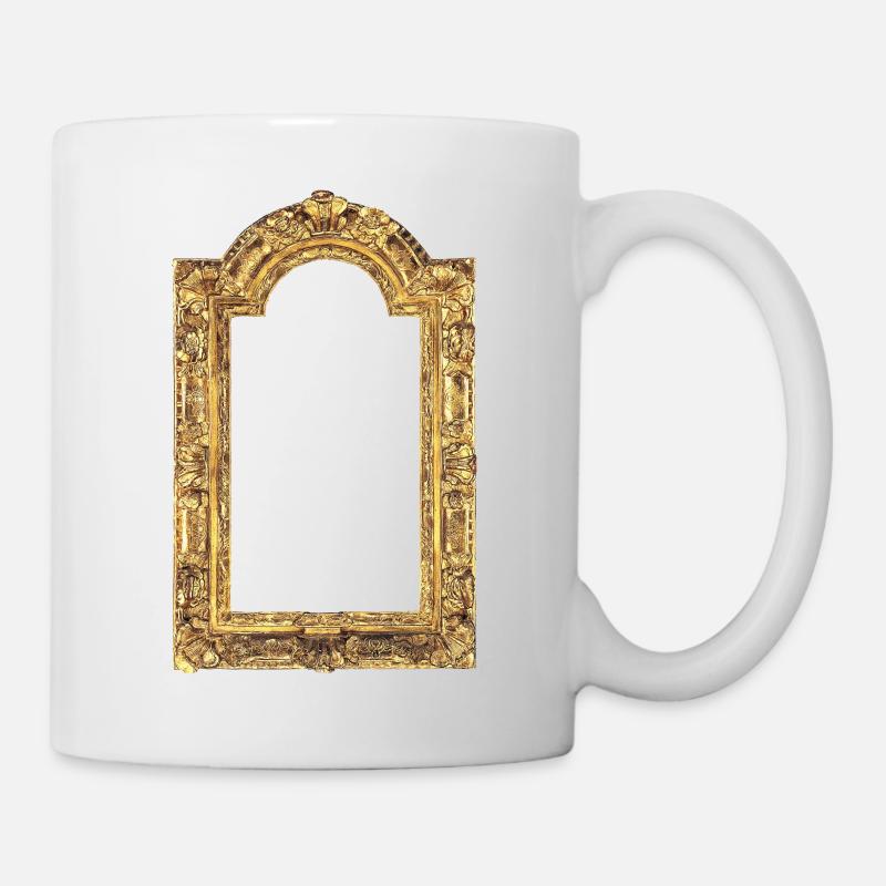 Goldener Bilderrahmen - Tasse - Weiß