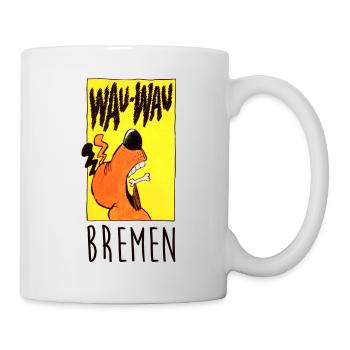 Bremer Stadtmusikanten Hund WauWau - Tasse - Weiß - Rechts