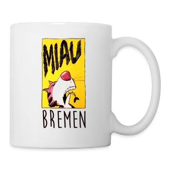 Bremer Stadtmusikanten Katze Miau - Tasse - Weiß - Rechts