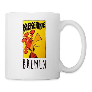 Bremer Stadtmusikanten Hahn Kikeriki - Tasse - Weiß - Rechts