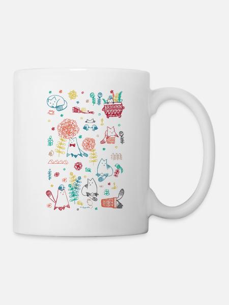 Cats in the garden - I - Mug - white