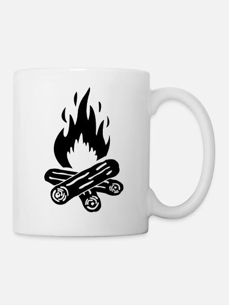 Camping Lagerfeuer - Tasse - Weiß