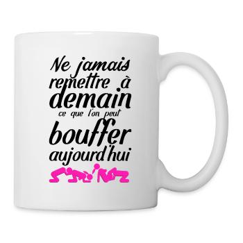 humour couple sexe amour bouffer chatte citation - Mug blanc - blanc - Droite