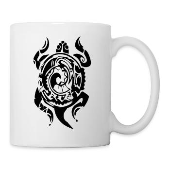 Hawai Tattoo Tribal turtle bstyled casual fashion - Mug - white - Right