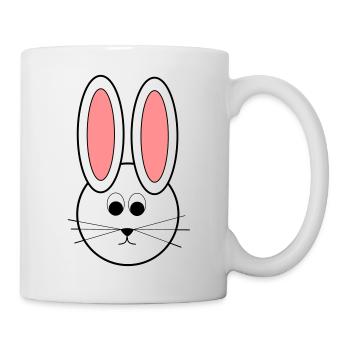 Lapin de dessin animé lapin blanc rose - Mug blanc - blanc - Droite