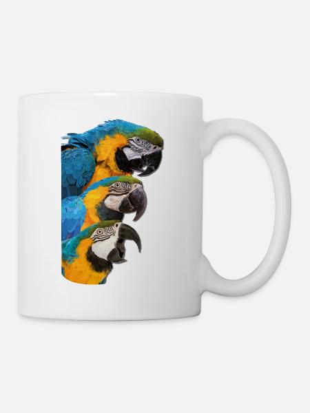 Ara bleu et jaune - Mug blanc - blanc