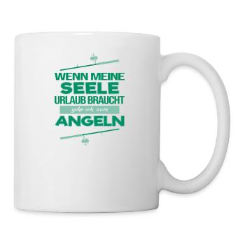 Lustiges Angler Angeln Petri Heil Fischer Geschenk - Tasse - Weiß - Rechts