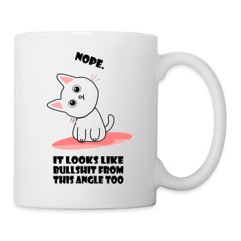 Non chat avec une autre perspective conneries drôle - Mug blanc - blanc - Droite
