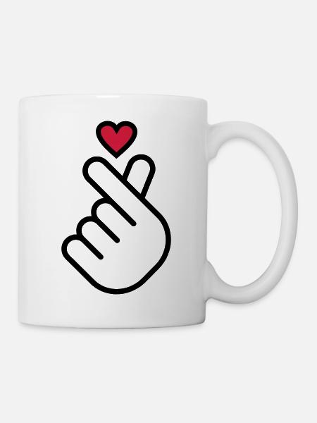 Miniheart Fingerherz - transparent - red heart - Tasse - Weiß
