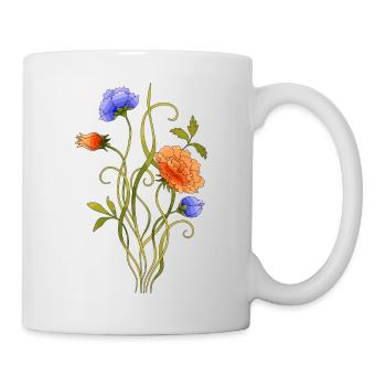 Blumen - Tasse - Weiß - Rechts