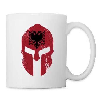 Albanien Flagge Fitness Warrior Sparta Krieger Gym - Tasse - Weiß - Rechts