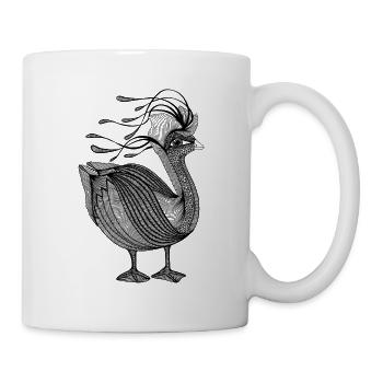 Bird Goose Swan Fantasy Lines Fine Art - Mug - white - Right