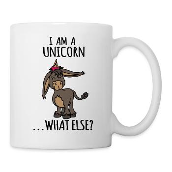 i am a unicorn / Einhorn / Licorne - Tasse - Weiß - Rechts