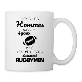 Hommes égaux meilleurs deviennent rugbymen - Mug blanc - blanc - Droite