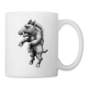 Wildschwein - Tasse - Weiß - Rechts