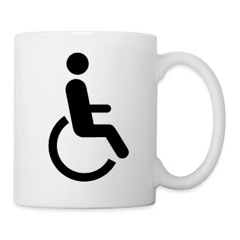 handicape fauteuil rouland icone - Mug blanc - blanc - Droite