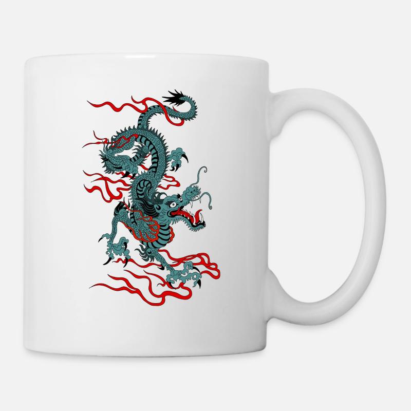 Drache Glücksdrache Neues Jahr - Tasse - Weiß