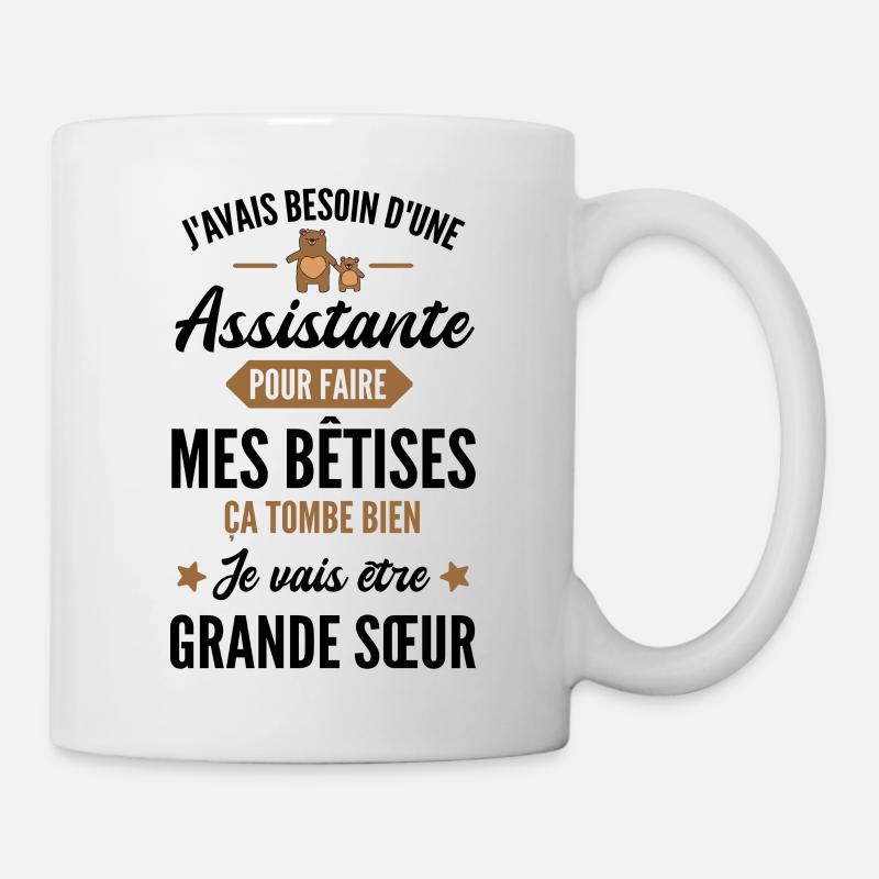 assistante - je vais être grande sœur -Future sœur - Mug blanc - blanc