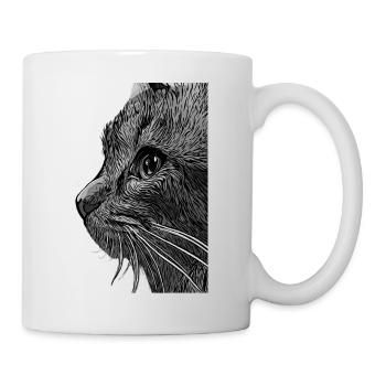 pussy katze - Tasse - Weiß - Rechts