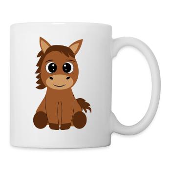 Niedliches Pferd für Kinder kleines braunes Pferd - Tasse - Weiß - Rechts