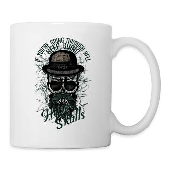 Hipster Schädel Schädel Schädel Piratenzitat - Tasse - Weiß - Rechts