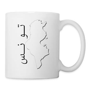 Tunesien Landkarte als Umriss TN - Tasse - Weiß - Rechts