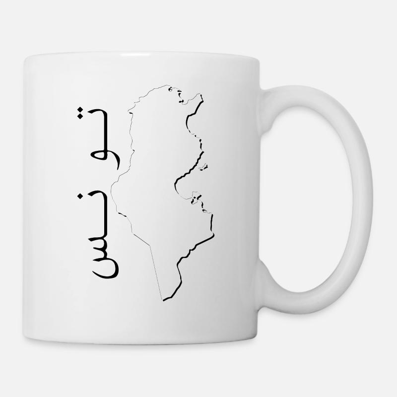Carte de la Tunisie comme contour TN - Mug blanc - blanc